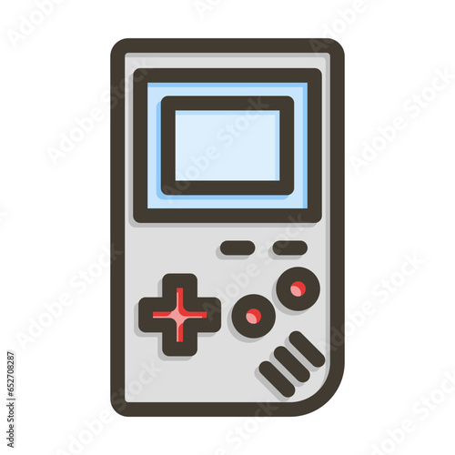 Game Boy Vector Thick Line Filled Colors Icon Design