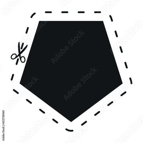 Cut line icon with scissor, cut here guidance, scissors and dash. Coupon mark and symbol for cropping, signifying voucher. Flat vector illustrations isolated in background.