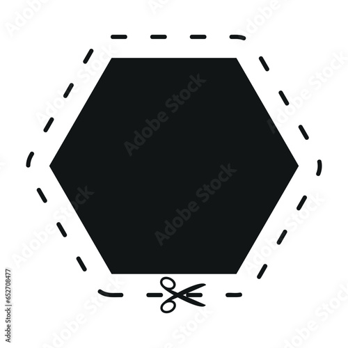 Cut line icon with scissor, cut here guidance, scissors and dash. Coupon mark and symbol for cropping, signifying voucher. Flat vector illustrations isolated in background.