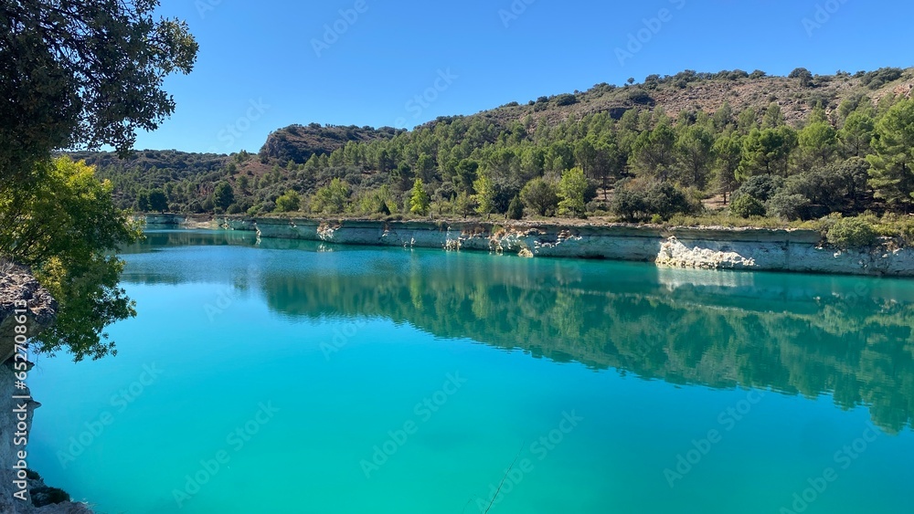 Crystal water in Laguna de la lengua in Ruidera in Castilla la Mancha, Spain