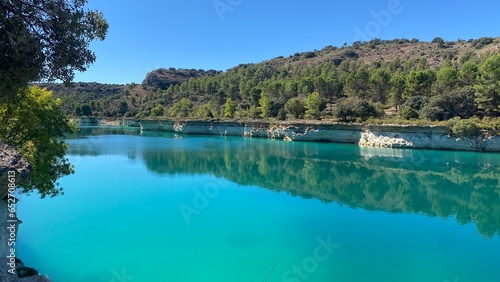 Crystal water in Laguna de la lengua in Ruidera in Castilla la Mancha, Spain