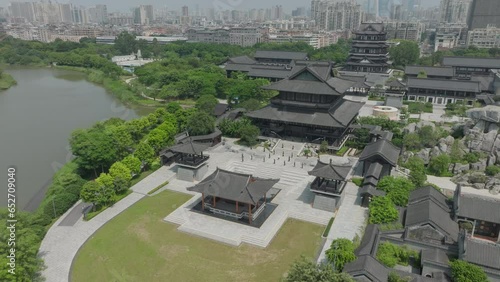 Spectacular Chinese oriental palaces. Buildings Typical Chinese architecture. photo