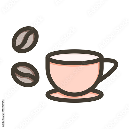 Caffeine Vector Thick Line Filled Colors Icon Design