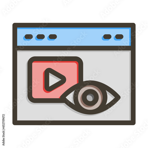 Viewer Vector Thick Line Filled Colors Icon Design