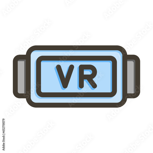 Vr Glasses Vector Thick Line Filled Colors Icon Design