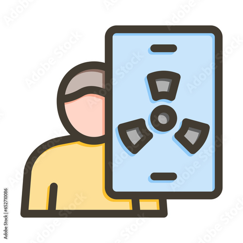 Internet Addiction Vector Thick Line Filled Colors Icon Design