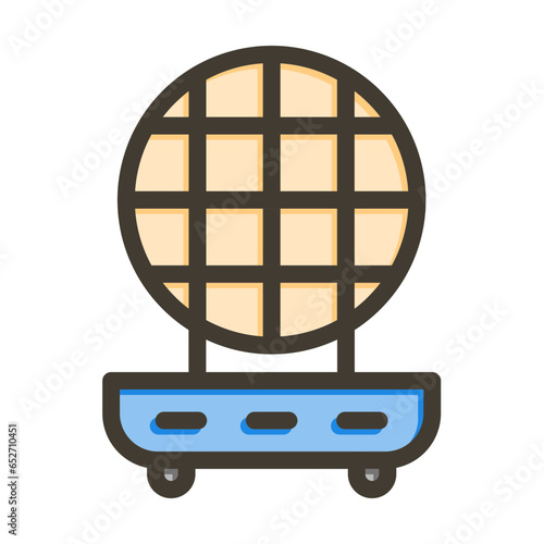 Roti Maker Vector Thick Line Filled Colors Icon Design