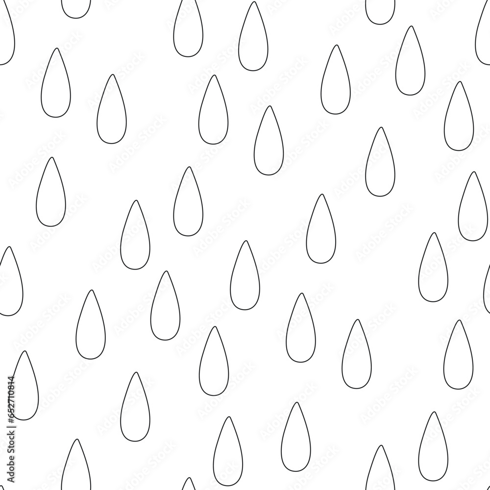 Seamless Aesthetic Pattern with Cute Drops. Romantic Simple Design Element. Vector Contour Illustration. Coloring Book Page Seamless Aesthetic Pattern with Cute Drops. Romantic Simple Design Element. Vector Contour Illustration. Coloring Book Page