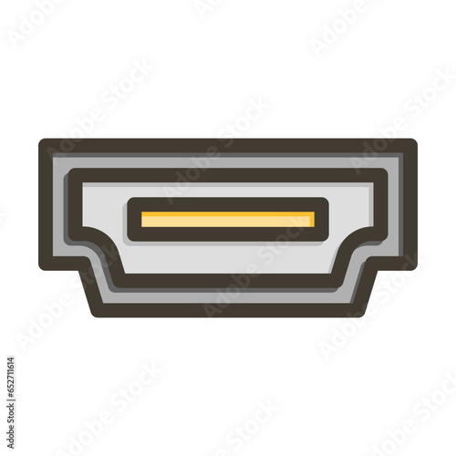 Hdmi Vector Thick Line Filled Colors Icon Design Vector Thick Line Filled Colors Icon Design