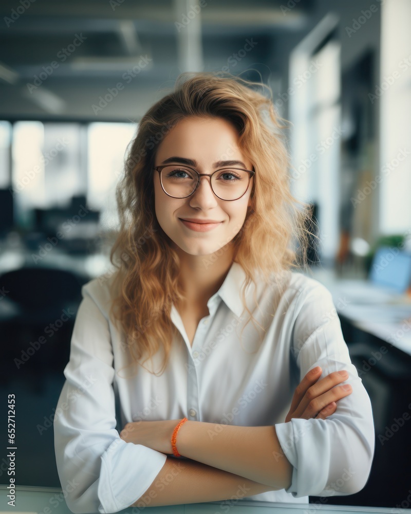 close up portrait of smiling beautiful millennial businesswoman or CEO looking at camera, happy female boss posing making, confident successful woman at work. close up portrait of smiling beautiful millennial businesswoman or CEO looking at camera, happy female boss posing making, confident successful woman at work.