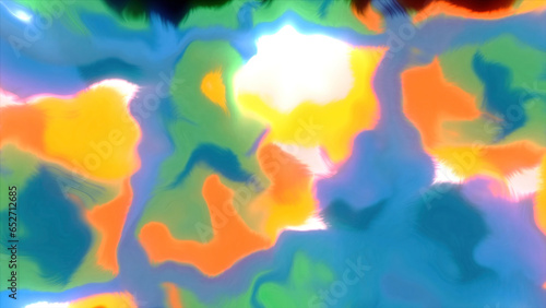 Art background with watercolor stains. Motion. Slowly blinking blurred multicolored shapes.