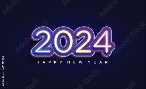 Happy new year 2024 background illustration. © Rupa