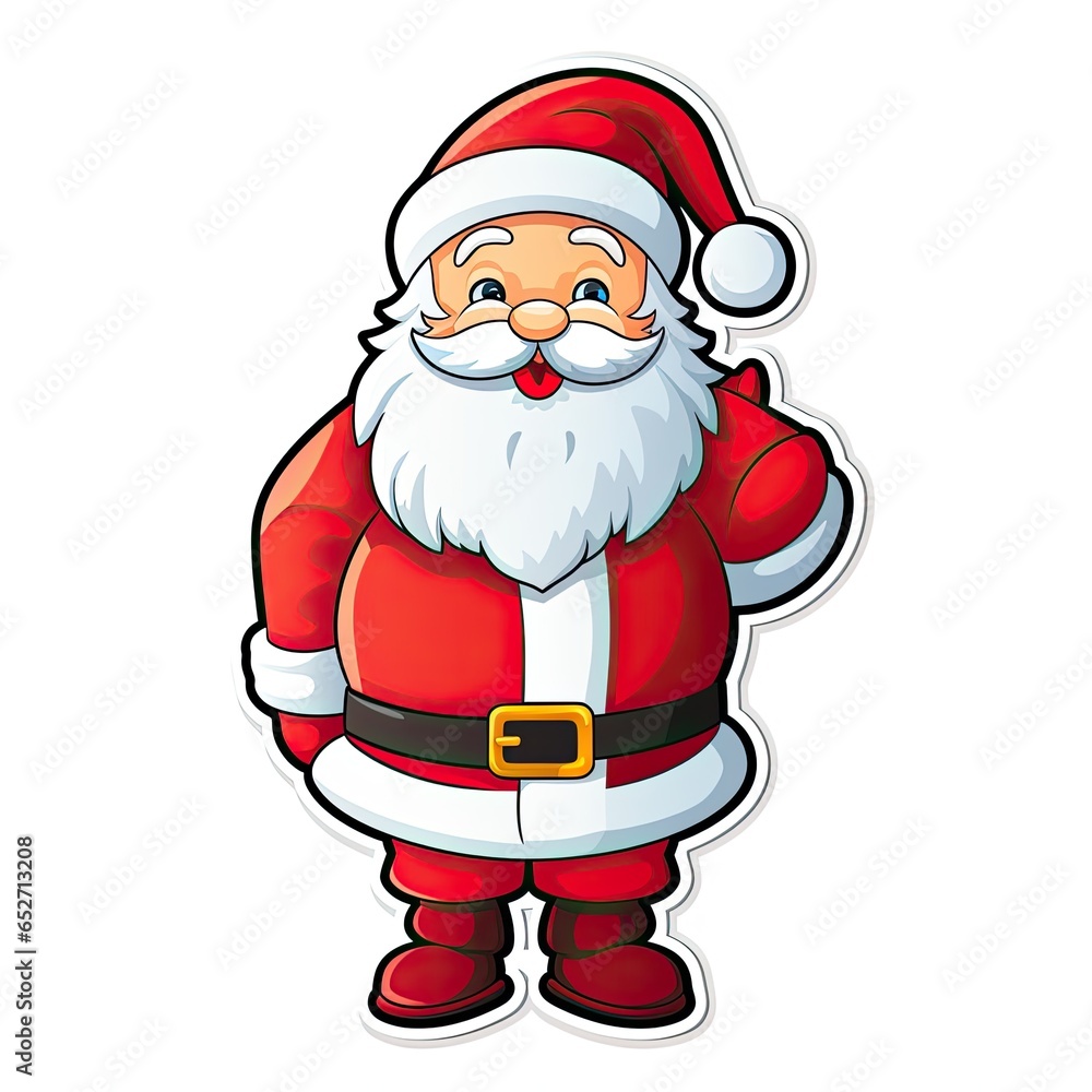 Santa Claus as a sticker with a white background. Generative AI Santa Claus as a sticker with a white background. Generative AI