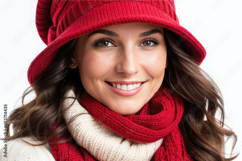 Smiling Woman in red Dress, Model, fashion Smiling Woman in red Dress, Model, fashion