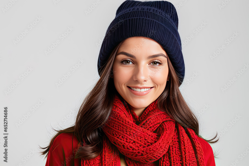 Smiling Woman in red Dress, Model, fashion Smiling Woman in red Dress, Model, fashion