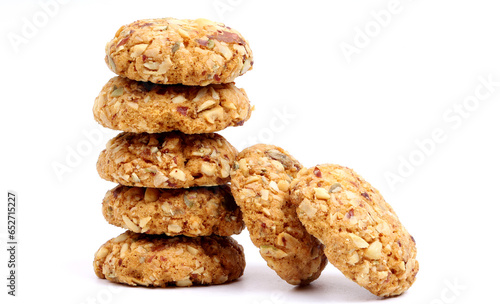 nut cookies on the white background, new angles