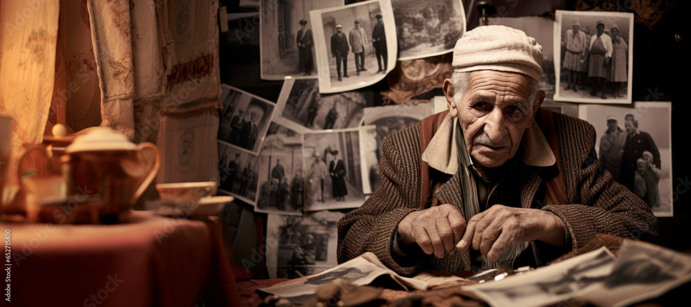 Portrait of an Arab Elder: Preserving Culture Through Storytelling. collective memory of the culture
