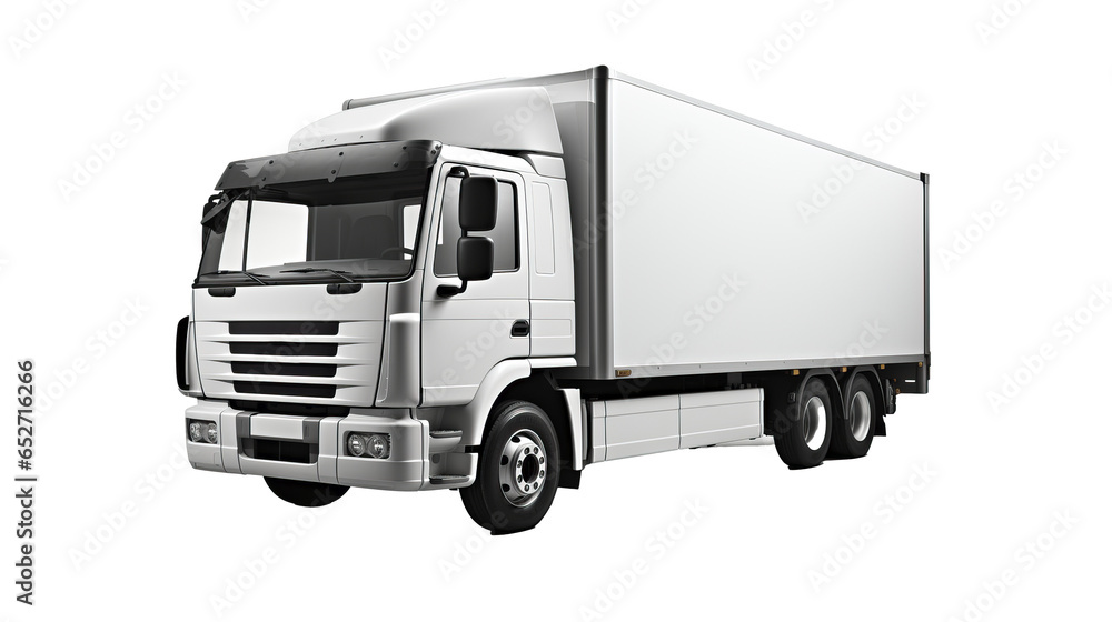 White truck isolated on white