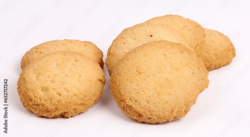 Coconut cookies on the white background, new angles
