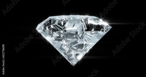 Diamond spinning in a loop with transparent (alpha) background photo