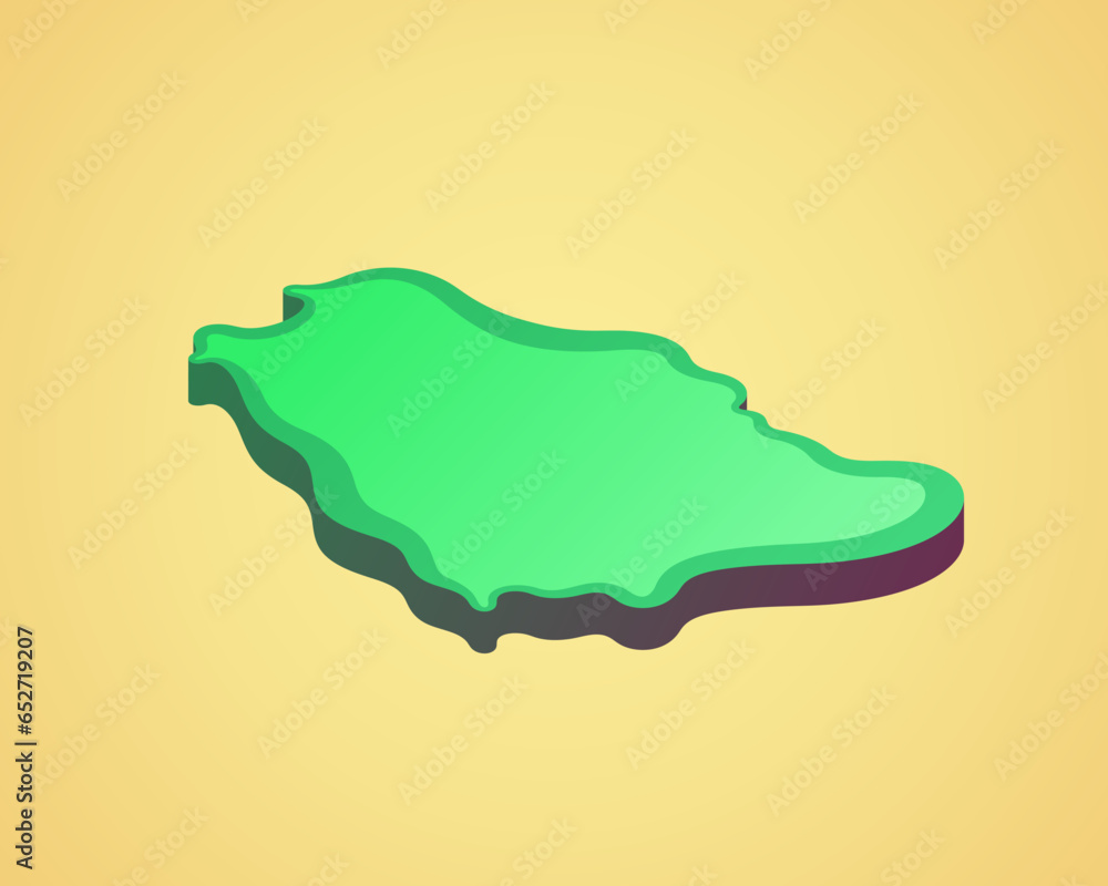Saudi Arabia - stylized 3D map