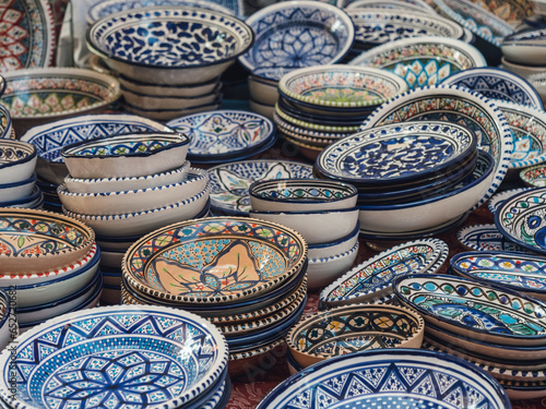 traditional hand-decorated Italian pottery. Hand painted bowls. traditional crafts, artistic manufacture