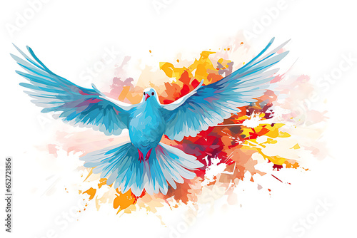 Abstract Dove Of Peace ,pax,amity,illustration isolated white background