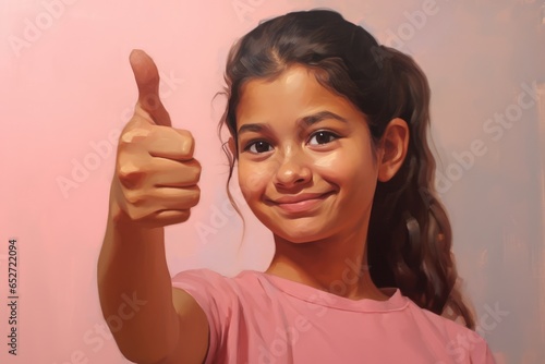 A Fictional Character Created By Generative AI.Positive Youth Smiling and Giving a Thumbs Up