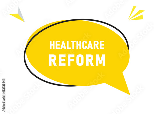 Healthcare reform speech bubble text. Hi There on bright color for Sticker, Banner and Poster. vector illustration.