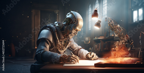 computer on the table, business person with network, AI a conversation with robot hd wallpaper