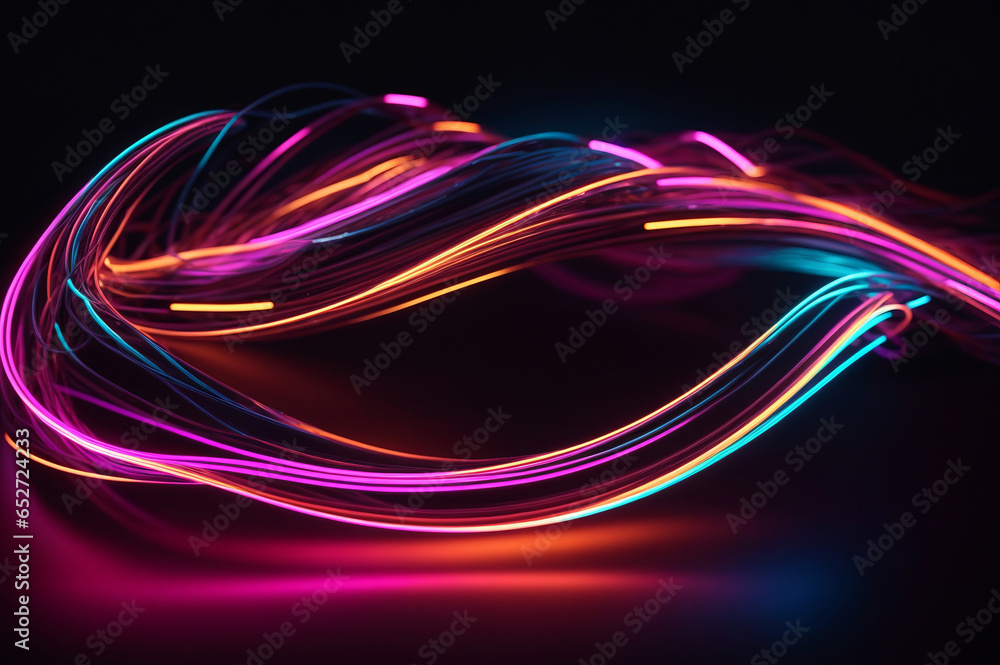 neon wires on a dark background, made by Ai neon wires on a dark background, made by Ai