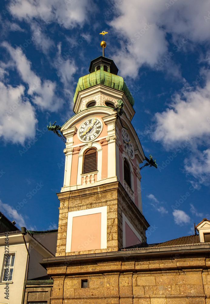 Church in the central street in Innsbruck
