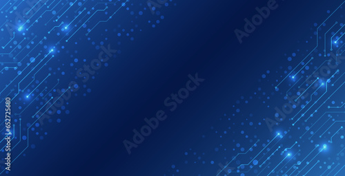 Cyber connection on the blue background. Hi-tech communication design. Electronic vector illustration. Abstract modern digital science technology futuristic circuit board.