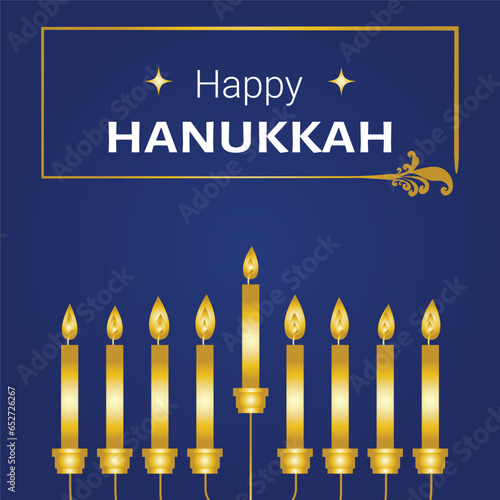 Happy Hanukkah, Jewish Festival of Lights background for greeting card, invitation, banner