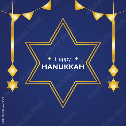 Happy Hanukkah, Jewish Festival of Lights background for greeting card, invitation, banner
