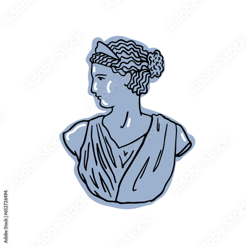 Photography Blue Modern Trendy Ancient Greek Statue