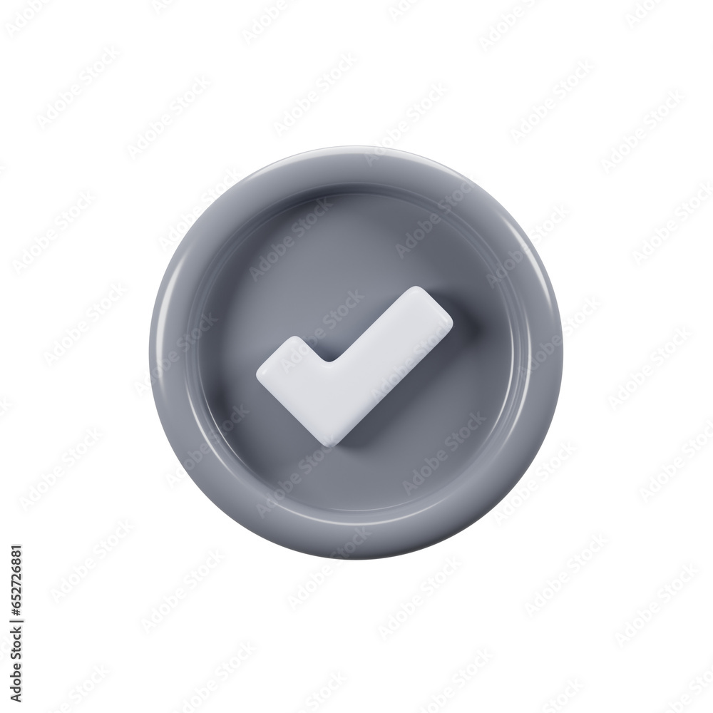 General user interface icon concept. 3d rendering check icon General user interface icon concept. 3d rendering check icon