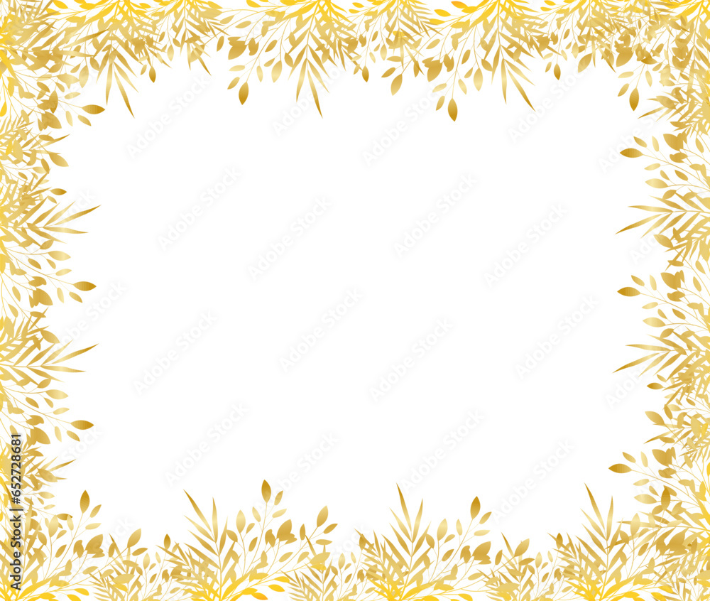 Gold floral frame. Vector. Isolated for your Text, luxury style. Gold floral frame. Vector. Isolated for your Text, luxury style.