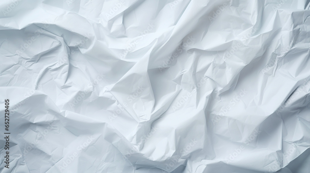 White crumpled paper texture. Blank background with creases. Generative AI White crumpled paper texture. Blank background with creases. Generative AI