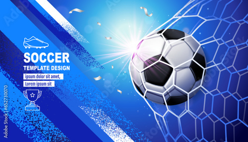 Soccer Template design , Football banner, Sport layout design, Blue Theme, vector