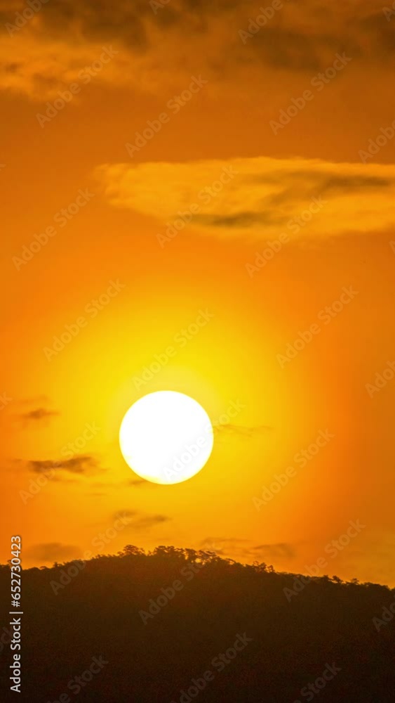 Timelapse of dramatic sunrise with orange sky in a sunny day. Timelapse of dramatic sunrise with orange sky in a sunny day.