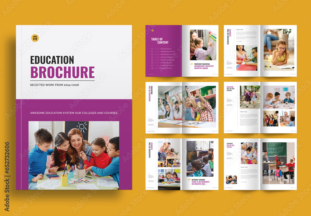 Education Brochure Template Stock Template Adobe Stock   1000 F 652732606 C0GwuebE6h3Fpi4WnyUiXXUvRl7P3Lph 