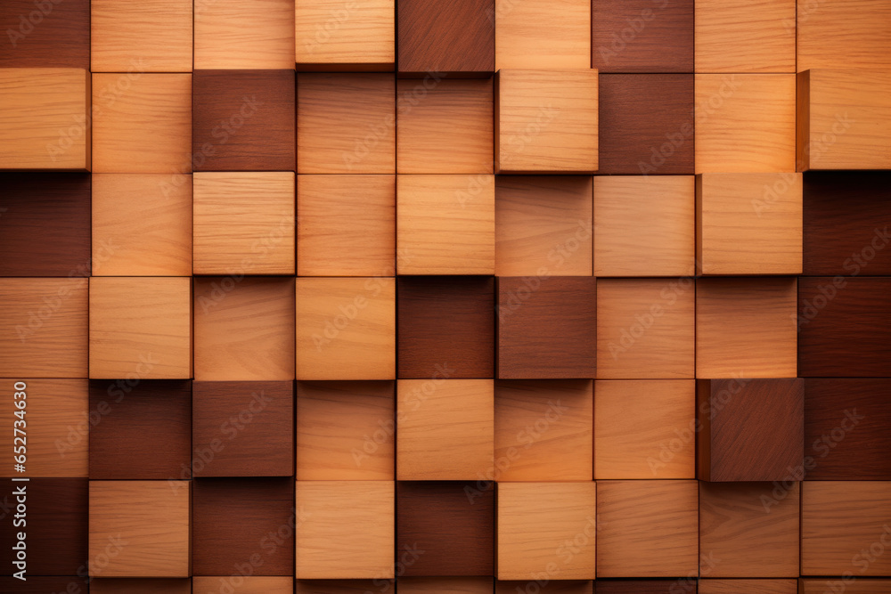 Panel made of wooden blocks. Panel made of wooden blocks.