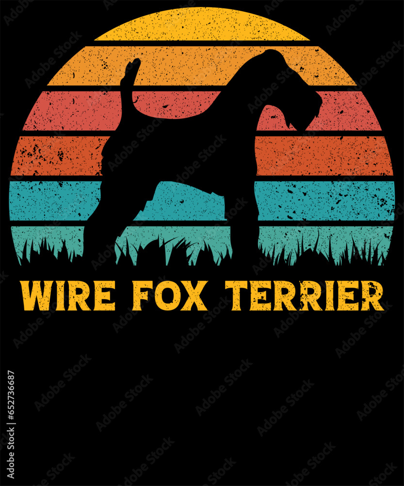 Wire Fox Terrier Vintage Tshirt Design
