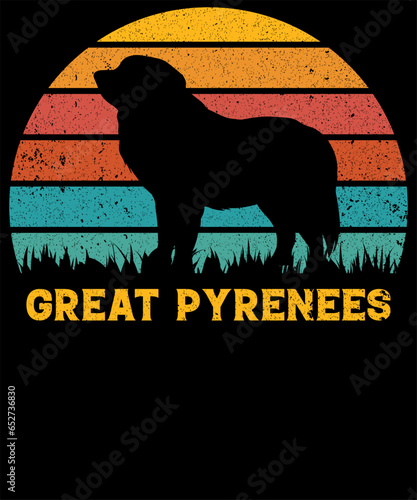 Great Pyrenees Vintage Tshirt Design
