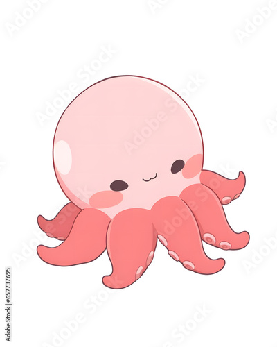 Cute Squid Illustration: A Colorful Underwater Adventure Generative AI