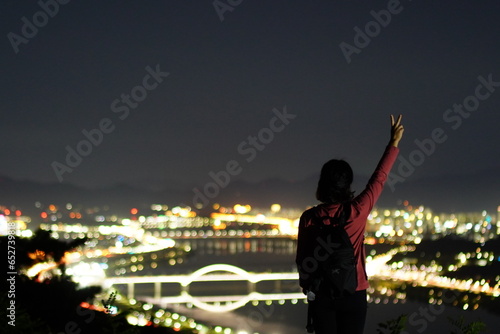 Canvas Print 구리 암사대교 배경 아차산