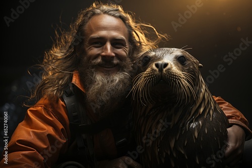 Surfer And Their Sea-Loving Seal Company, Generative AI