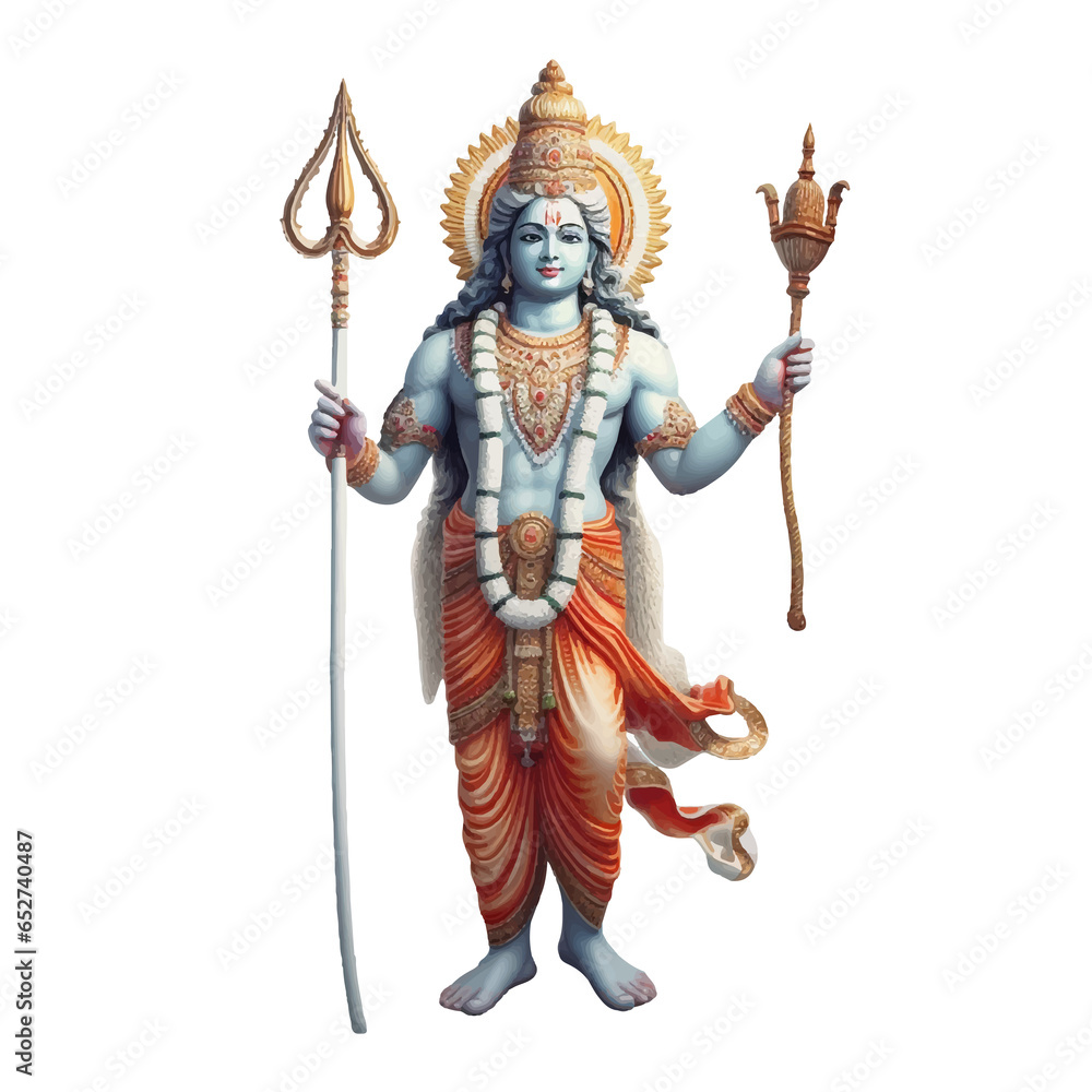 Hindu god watercolor illustration, generative AI Hindu god watercolor illustration, generative AI