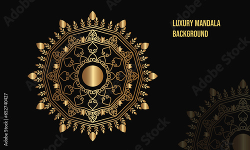 luxury mandala with abstract background  with golden arabesque pattern  east style. photo